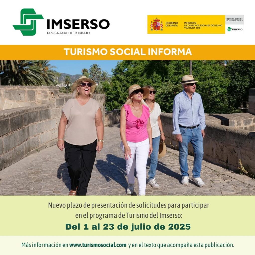 O IMSERSO ABRE UN NOVO PRAZO DE PRESENTACIÓN DE SOLICITUDES PARA VIAXAR CO PROGRAMA DE TURISMO